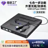 Unidad óptica externa portátil 7 en 1 USB 3.0, Tipo-C, multifuncional, grabadora de DVD sin controlador para portátiles