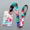 Set de Tarjetas de Autobús y Metro de Dibujos Animados Funda Protectora Estudiante Lindo Lanyard Largo dsn Princesa Sirena Alicia