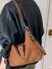 Mochila de camurça Melard, cor sólida, estilo retrô, coleção outono 2026, bolsa de ombro casual, bolsa transversal despojada