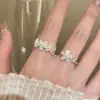 Anillo Dopamina Flor Dulce Simple Ins Diseño de Nicho Alto Gama Dedo Índice Ajustable Anillo Versátil