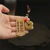 Chaveiro Ábaco Dragão e Fênix Retrô de Latão Pingente de Ábaco com Contas Móveis Pingente de Moedas dos Cinco Imperadores de Cobre Corda Trançada à Mão