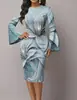 Vestido Ajustado de Moda para Mujer con Elemento Multicolor Impreso en 3D de Temu con un Estilo Único de Otoño e Invierno y Cintura Ceñida