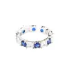 Anillo de Diamantes de Fila Completa con Circonita Microincrustada Exquisito de Gama Alta, Anillo Abierto Bicolor Elegante Versátil, Anillo para el Dedo Índice, Regalo para Mujer
