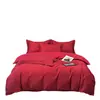 Conjunto de cama de alta qualidade Classe A, 60 fios, 100% algodão, jacquard acetinado, para casamento, quatro peças, na cor vermelho vivo, puro algodão de fibra longa