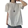 Camiseta de Verano para Hombre de Manga Corta, Tejido de Seda de Hielo Blanco, Secado Rápido, Costilla, Parche, Hombro Normal, Estilo Americano, Malla Transpirable, Deportiva, Media Manga