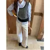 3er Mañana Principios de Primavera Nuevo Estilo Estilo Coreano Simple Pequeño Logo Cuello en U Chaleco de Punto Zy3907