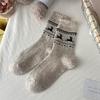 Calcetines Wool Love para Niños de Media Caña Otoño e Invierno Gruesos con Forro Polar Cálidos de Cachemira Lindos de Bambi Calcetines Navideños