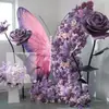 Decoración de ventana de exhibición de flores artificiales de mariposa gigante, soporte de mariposa floral, flor decorativa para accesorios de fotos y exhibición