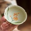 Verde Pavo Pedernal Rojo Taza de Té Cerámica Taza de Té Taza Individual Kung Fu Set de Té de Gama Alta Sombrero Narciso Taza