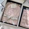 Pijama de verano transfronterizo para mujer, conjunto de dos piezas de manga larga, lindo rosa, versión coreana dulce, se puede usar como ropa de casa, venta al por mayor
