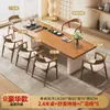 Juego de mesa de té y sillas de madera maciza para uso doméstico, diseño minimalista moderno, mesa de té de estilo nuevo para preparar té, adecuada para el hogar, lujo ligero, recepción y uso de oficina