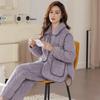 Pijama de Invierno Acolchado Grueso de Tres Capas para Mujer para Usar Afuera Ropa de Casa Forrada de Polar Traje Cálido de Talla Grande Casual a la Moda