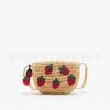 Bolsa de Palha bolsa de ombro nova bolsa feminina bolsa de cintura tecida à mão bolsa de peito pequena morango de papel crochê primavera e verão tianlaizhou