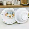 Novo prato de cerâmica esmaltada com desenho animado de 4,5 polegadas, fofo, para sobremesa, para uso doméstico, alto valor estético, popular online