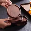 Posavasos de Nogal Esterilla de Madera Juego de Té Kung Fu Posavasos de Madera Maciza Taza de Té Base Aislante Térmico Posavasos Antiescaldado