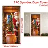 Nova Capa de Porta de Natal Transfronteiriça Papai Noel Feliz Natal Decoração Arranjo Bandeira Bandeira Suspensa Externa