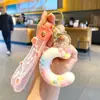 Chaveiro de Letra Criativo Preenchido com Óleo Moda Feminina Colorido Pingente de Bola Flutuante Anel de Chaveiro para Bolsa de Casal