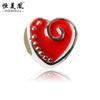 Cuentas sueltas con forma de corazón y aceite de gota, personalizadas, con forma de corazón, color rojo, venta al por mayor, accesorios para pulseras