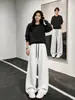 Pantalones Casuales de Bloques de Color Estilo High Street Americano para Hombre, Otoño Cleanfit Sueltos Casuales Jogger, Pantalones Largos Deportivos
