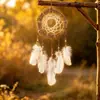 Atrapasueños Colgante Decorativo de Ratán Vintage, Adorno Tejido de Ratán Estilo Bosque, Decoración para el Hogar Transfronteriza, Luz de Noche Pequeña, Lindo Regalo de Cumpleaños