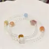 Pulsera de Amatista Natural Cristal Rosa Aguamarina Regalo de Cumpleaños 520 para Novia Mejor Amiga Pulsera Estilo Flor de Durazno