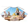 Fábrica Europea y Americana de Capas de Pascua Hechas a Medida para Niños, Capas con Lazo Estampado de Huevo de Conejo para Actuaciones, Accesorios para Niños