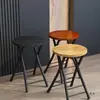 Silla Plegable con Respaldo, Taburete Redondo Pequeño Portátil de Patas Altas para Uso en Casa, Silla Pequeña para Mesa de Comedor, Silla Simple Apilable con Respaldo