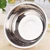 Acero Inoxidable Fuga Trasera Lavabo para Frutas y Verduras Cesta de Drenaje Doméstica Colador para Lavar Arroz Lavabo para Lavar Arroz Lavabo Perforado para Fugas