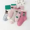Calcetines de Invierno Gruesos de Algodón Peinado con Diseño de Ratón de Seis Dedos para Niños y Niñas, Calcetines Largos Cálidos de Algodón con Dibujos, Calcetines para Estudiantes