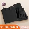Ropa interior térmica de terciopelo volcánico súper gruesa para mujer, traje con forro de felpa, engrosada, interior y exterior del mismo color, calentadora, mallas largas de invierno
