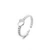 Anillo retorcido de corazón liso para mujer Recomendación de nuevo producto Xiaohongshu Estilo Ins Anillo de dedo del pie Estilo coreano Anillo dulce con forma de corazón de melocotón