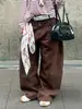 Pantalones Cargo Scimitar de Cintura Doble Estilo Americano Oreeta para Hombres y Mujeres, Silueta Holgada, Pantalones Vintage de Longitud Completa
