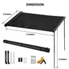 Equipamento de camping ao ar livre 2/2,5/3m concha de alumínio toldo lateral de carro barraca portátil de abertura rápida protetor solar barraca lateral à prova de chuva