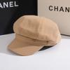Sombrero Octagonal Resistente al Frío con Logo Metálico Estilo Japonés para Primavera y Otoño Gorra de Boina de Ala Ancha Estilo Británico Que Hace que la Cara Parezca Más Pequeña