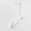 Calcetines de verano finos para mujer hasta la mitad de la pantorrilla, de malla transpirable, sin costuras, de encaje blanco, tipo holgado para damas, Zhuji