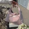 Bolsa transversal casual simples estilo coreano, bolsa de ombro, primavera 2025, nova bolsa de mão com alça e laço para mulheres