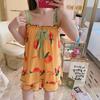 Roupa de casa sem mangas fina de verão Shorts de alcinha estilo Princesa para menina fofa plus size pijama solto conjunto de duas peças estilo coreano