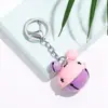 Llavero de Campana Bicolor de Caramelo Colores Contrastantes Colgante de Muñeca de Metal Accesorios para Bolsos Soporte Regalo para Parejas