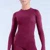Dfyne Ropa de Yoga Transfronteriza sin Costuras de Manga Larga Top Deportivo de Cuello Redondo Ajustado Ropa Deportiva para Exteriores Fitness Ropa de Manga Larga para Mujer