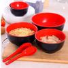 Venta al por mayor del fabricante Tazón de Melamina Rojo y Negro de Alta Calidad Bicolor Imitación Porcelana Tazón de Sopa Espesado Resistente a Caídas Estilo Japonés Vajilla de Melamina