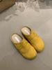 Sapatos Bircan de nicho com sola grossa 2025, novos chinelos plissados de personalidade de fada gentil Mori Girl, estilo Baotou, estilo meia-pantufa