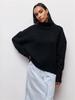 Ropa de mujer personalizada 2023 Nuevo suéter de fiesta europeo y americano suéter suelto de cuello alto cruzado de otoño e invierno