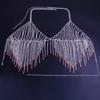 Acessórios de moda transfronteiriços Double-layer Tassel Chest chain Europeu e americano Multi-layer Full Diamond Sexy body chain para mulheres