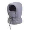 Bufanda con máscara gruesa de invierno, gorro tipo Lei Feng integrado, gorro cálido para mujer, a prueba de viento para montar, gorro de algodón a prueba de frío