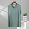 Chaleco de Manga Corta Redondo para Hombre Tallas Grandes Modal Verano Nuevo Delgado Liso Holgado Casual Pijama Ropa Interior Simple