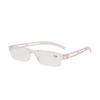 Nuevas gafas de lectura cuadradas sin montura de estilo europeo y americano, gafas de sol sin montura de moda tendencia, gafas de lectura ligeras de alta gama para mujer