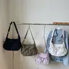 Bolso bandolera de moda con pliegues y lazo, gran capacidad, adecuado para ir al trabajo y salidas casuales, bolso tote versátil y ligero para mujer