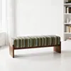 Banco de Madeira Maciça Listrado Estilo Retrô Usado para Hall de Entrada Banco para Trocar Sapatos Banco ao Lado da Cama Quarto Banco Longo para Corredor Estilo Designer