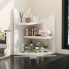 Estante de esquina acrílico para almacenamiento de cosméticos, estante de esquina para perfume, productos para el cuidado de la piel y aromaterapia en el tocador