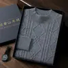 Suéter de Cachemira para Hombre Cuello Semialto de Manga Larga Tejido Suéter Cálido Trenzado para Hombre de Mediana Edad Casual de Negocios Talla Grande Camisa Base Moderna